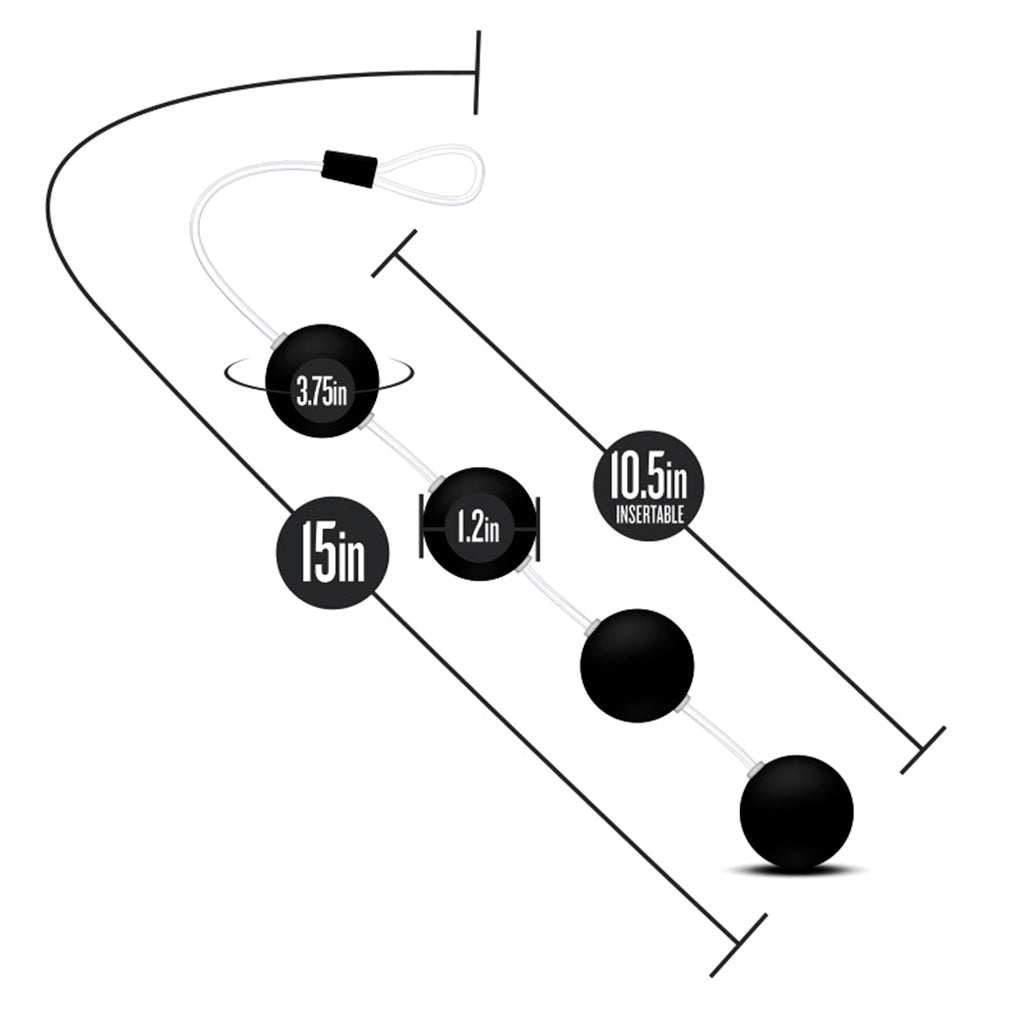 Anal beads with sizing indicators for depth exploration.