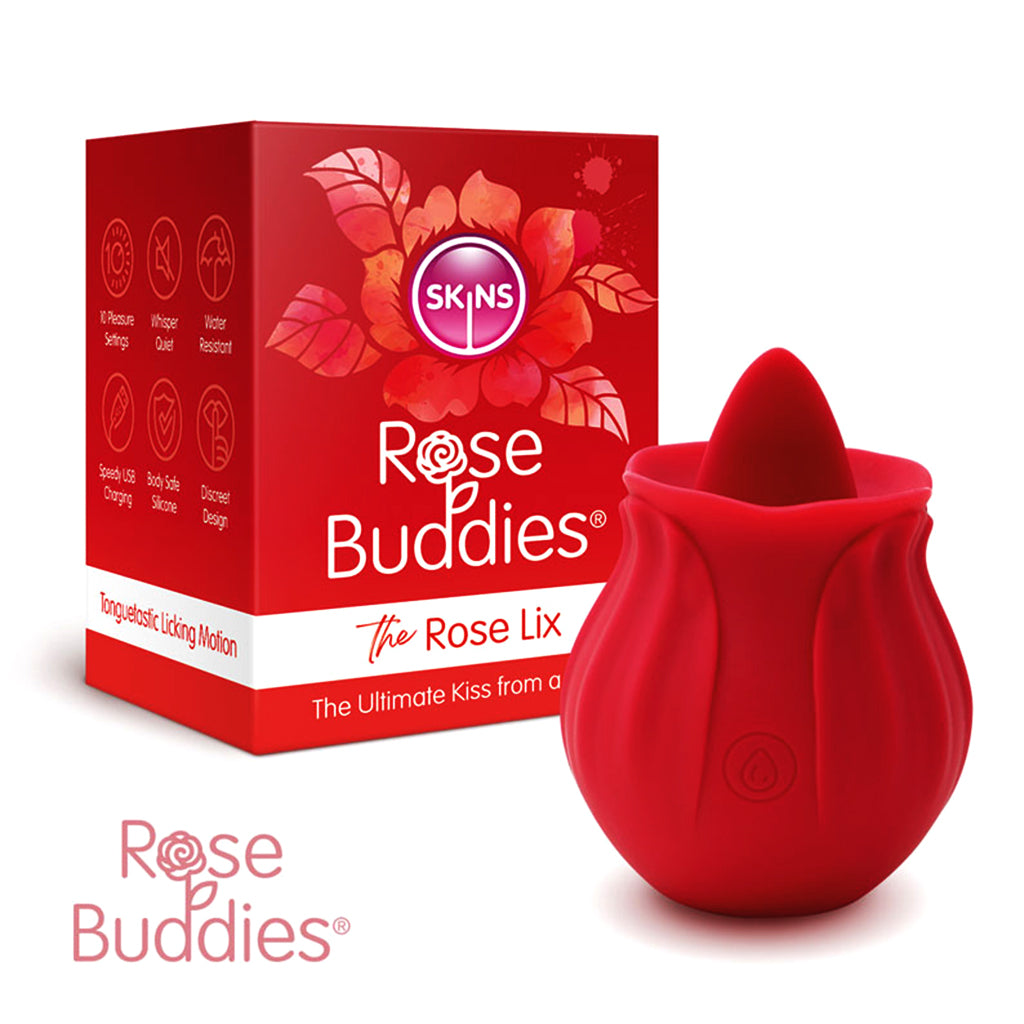 Red USB Rechargeable Flicking Rose Stimulator - a discreet and elegant vibrator designed for pleasure.